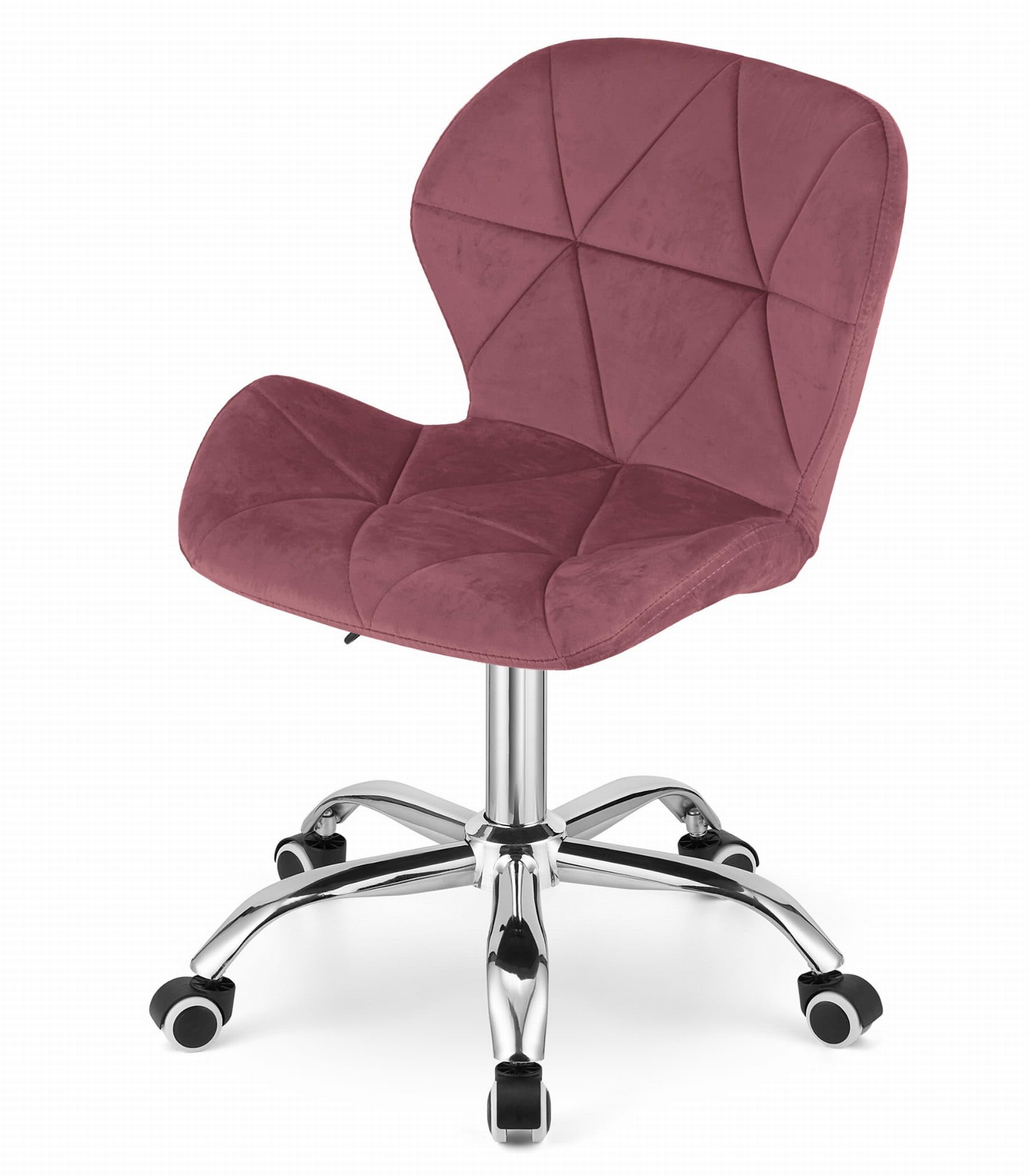 NMK HOME Silla Escritorio - Silla de Oficina con Altura Ajustable - Terciopelo Cadeira Escritorio con Tapizado Geométrico y pie Cromado