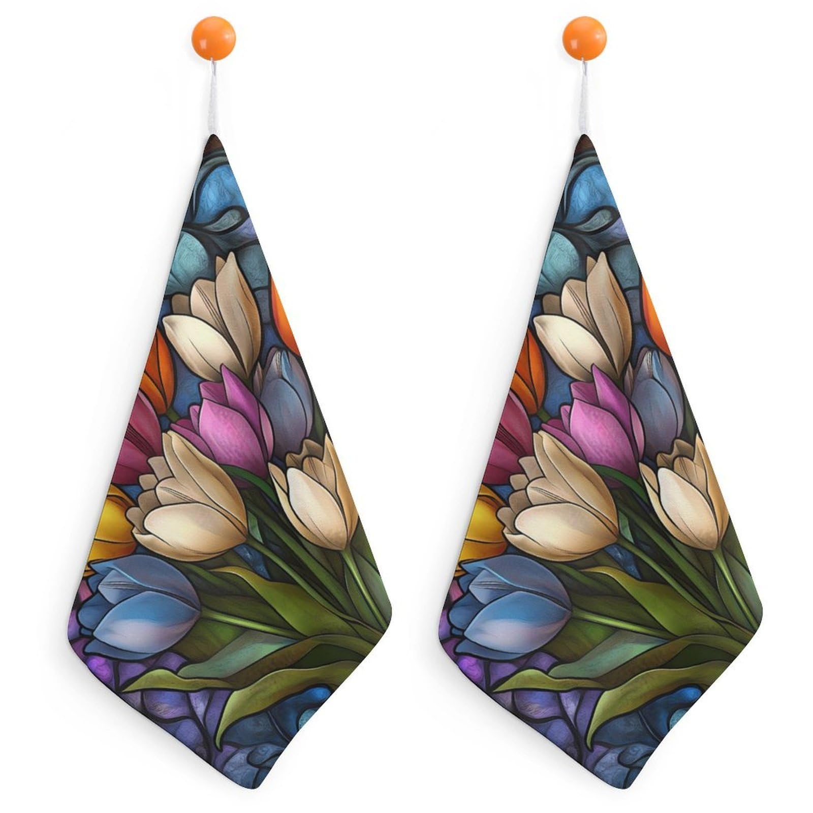 TXFBTRFSA Tulips Hand Towels with Hanging Loop Kitchen Towel Handkerchiefs Cleaning Cloths