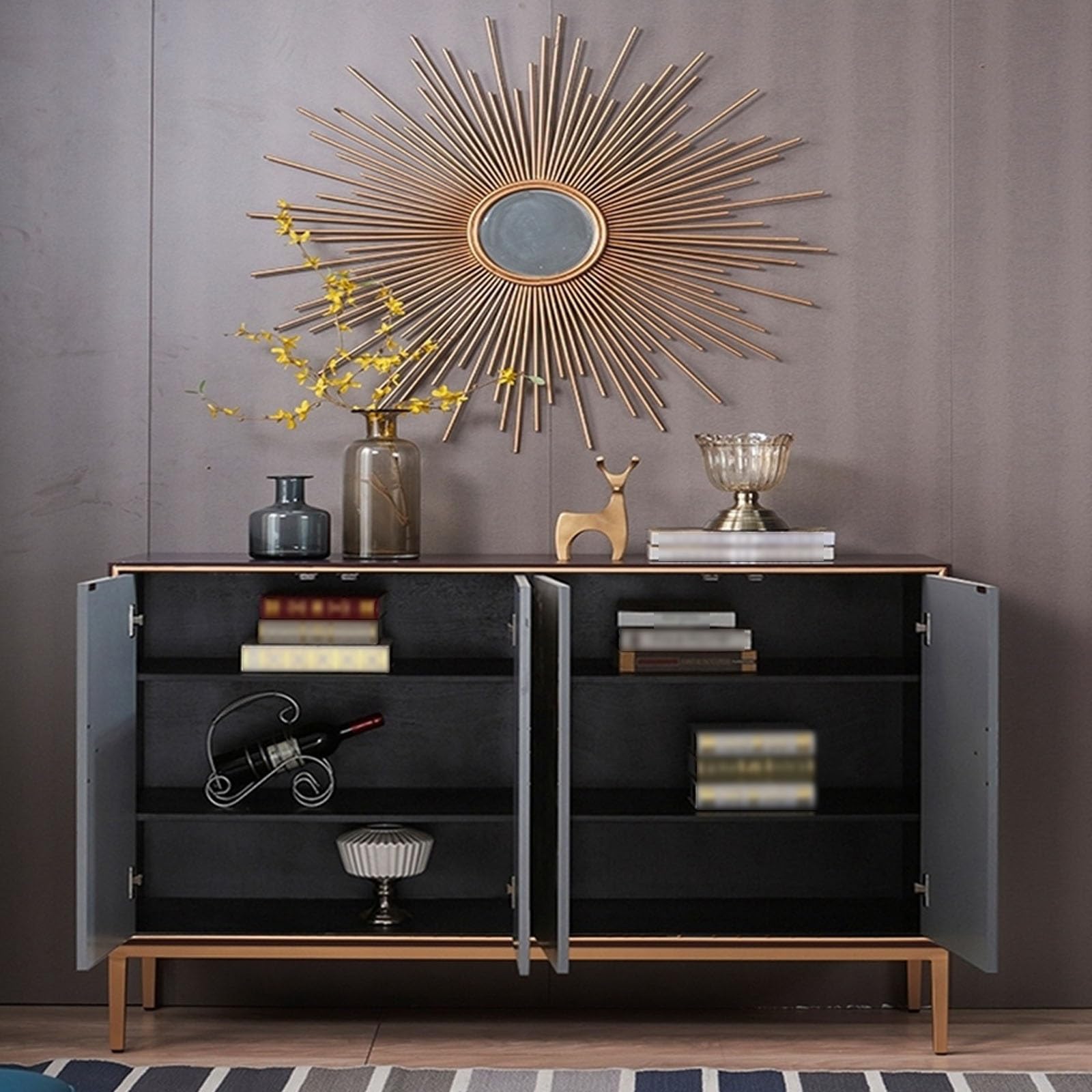 Armadio cucina Organizzatore for credenza da cucina, mobiletto decorativo stoccaggio(100 * 40 * 90cm)