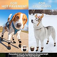 Vista 13 de BEAUTYZOO Calcetines antideslizantes para perros, zapatos para perros para pavimento caliente/frío, nieve y días de lluvia, botines de agarre