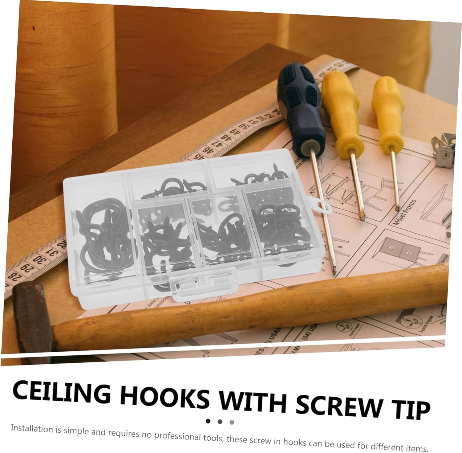 NUOBESTY 5sets 2pcs Multi Ceiling Hooks with Screws for Hanging Versatile for Crafts Home Organization and Decorative Displays 2pcs*5