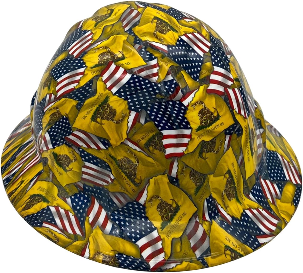 Hydrographic Full Brim Hard Hats with 6 Point Suspension - Don't Tread On Me USA Flag