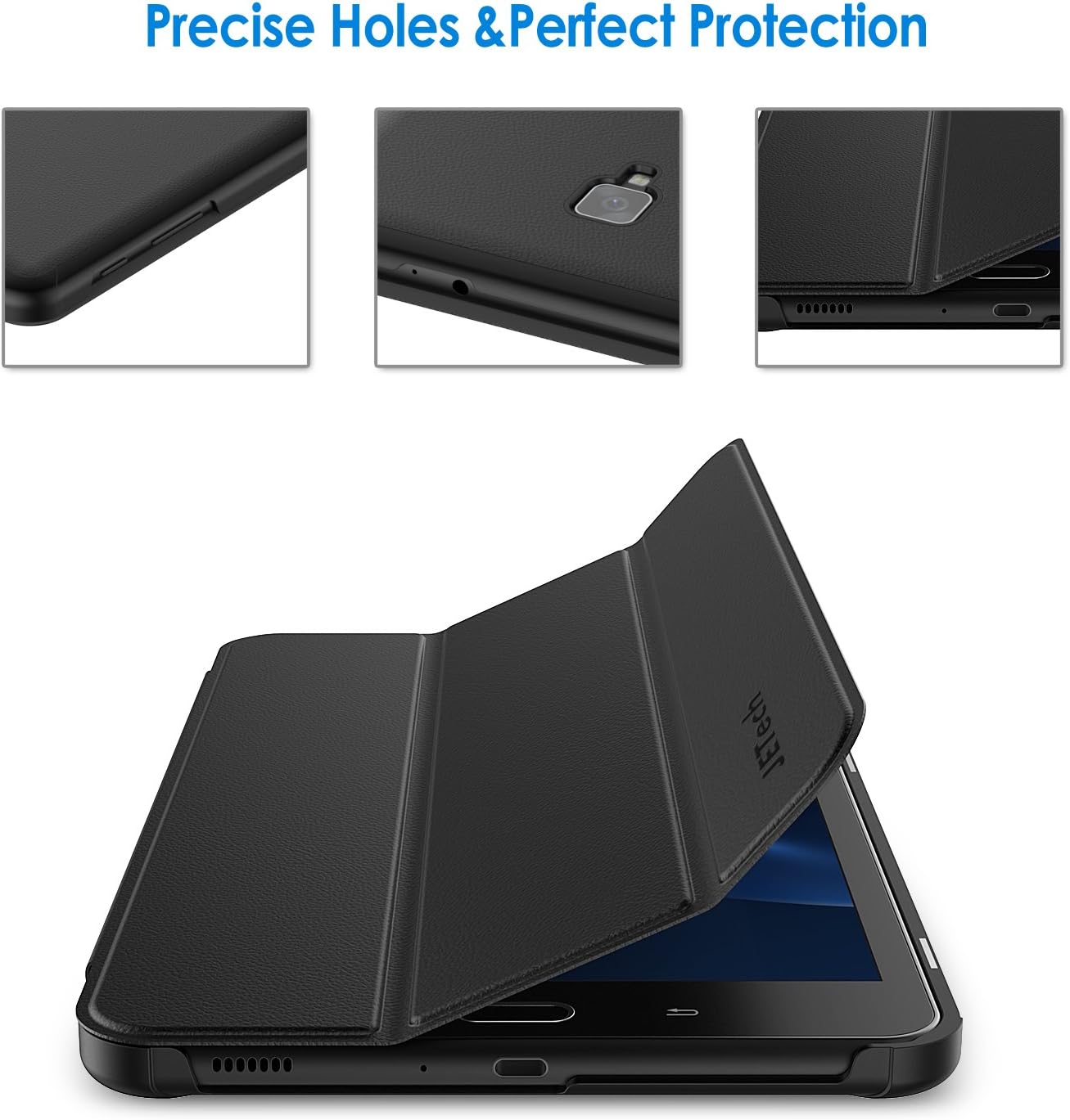 JETech Case for Samsung Tab A 8.0 Tablet 2017 Release T380/T385, (NOT for 2015 Model), Smart Cover with Auto Sleep/Wake (Black)