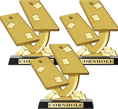 Sieral 3 Pieces 5.5 Inch Cornhole Trophy Cornhole Tournament Award Cornhole Winner Award Prize Gift for Tournaments, School Match Sports Competition Teams