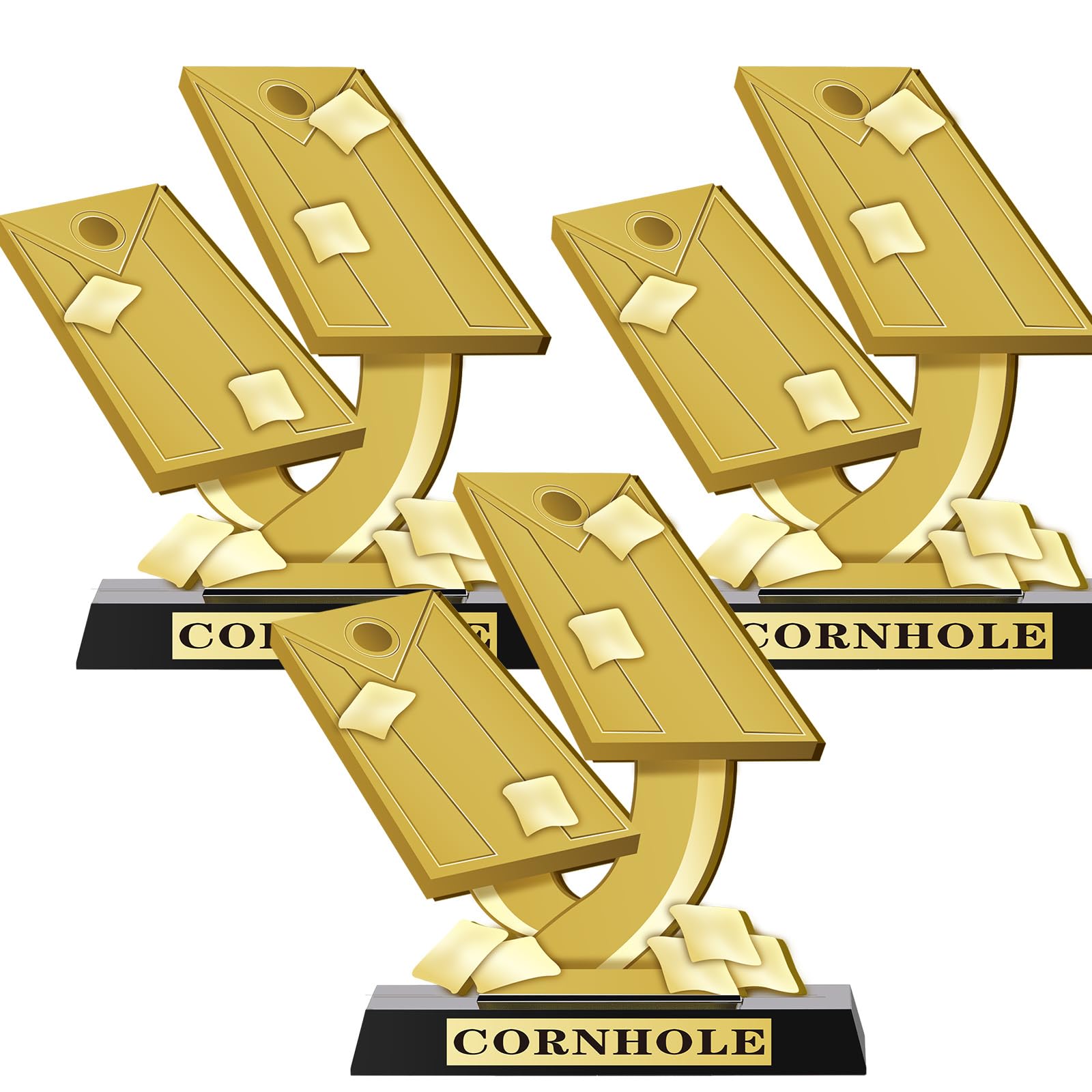 Sieral 3 Pieces 5.5 Inch Cornhole Trophy Cornhole Tournament Award Cornhole Winner Award Prize Gift for Tournaments, School Match Sports Competition Teams