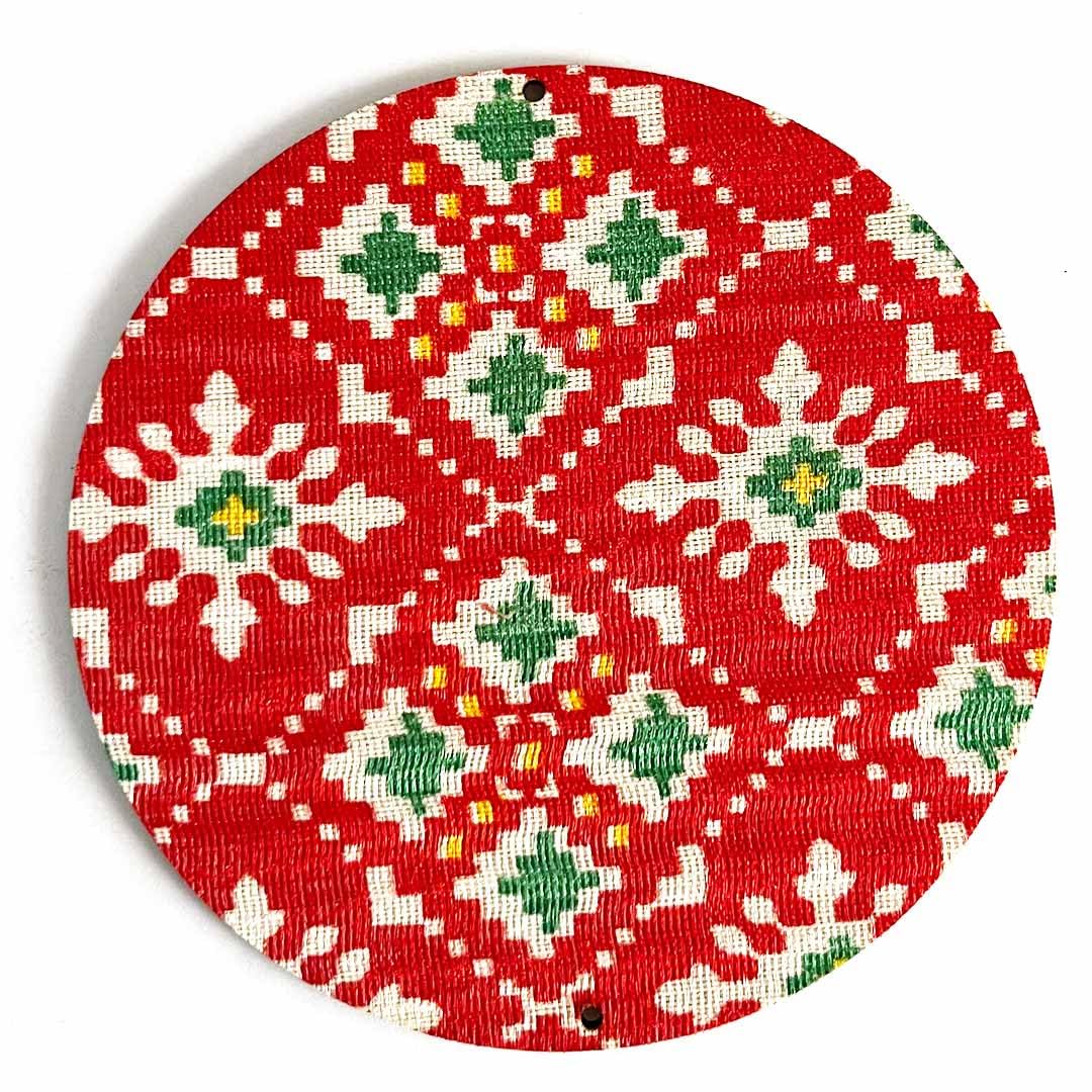 Adikala 4 INCH Patola Print Fabric with MDF Cutout Base for Diwali, Bandhanwal, Toran, Festival Decoration, DIY Art & Craft Set of 6 (Red)-image-29