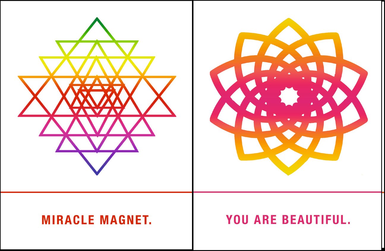QuiplipEM04026PCK Sacred Geometry Greeting Cards "Miracle, Beautiful", 6-pack