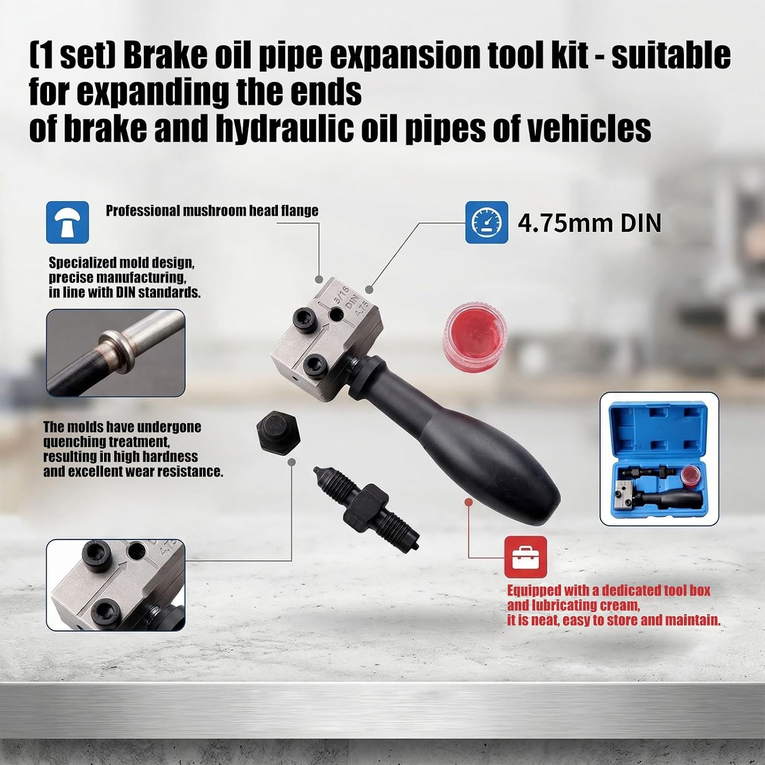 Professional Brake Line Flaring Tool Heavy Duty Tool for Car & Motorcycles Carbon Steel with Accuracy Flaring Design