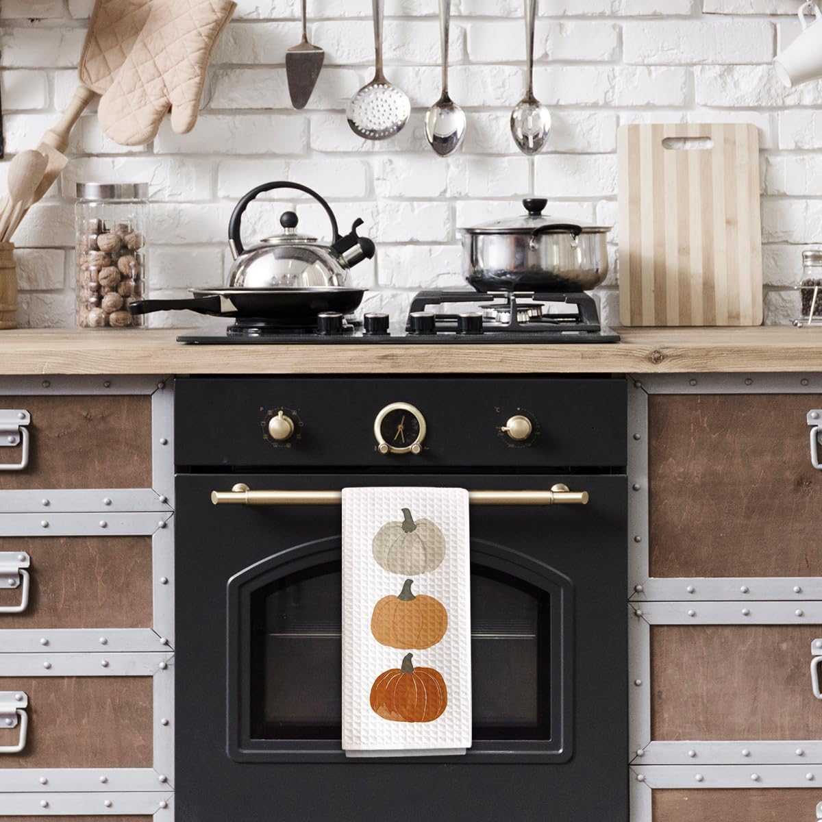 1PCS Thanksgiving Pumpkin Decor Hand Towels for Gifts Women,Farmhouse Watercolors Pumpkin Fall Kitchen Tea Towels and Dishcloths,Anthropology Autumn for Kitchens,Bathrooms - A02 - Image 5