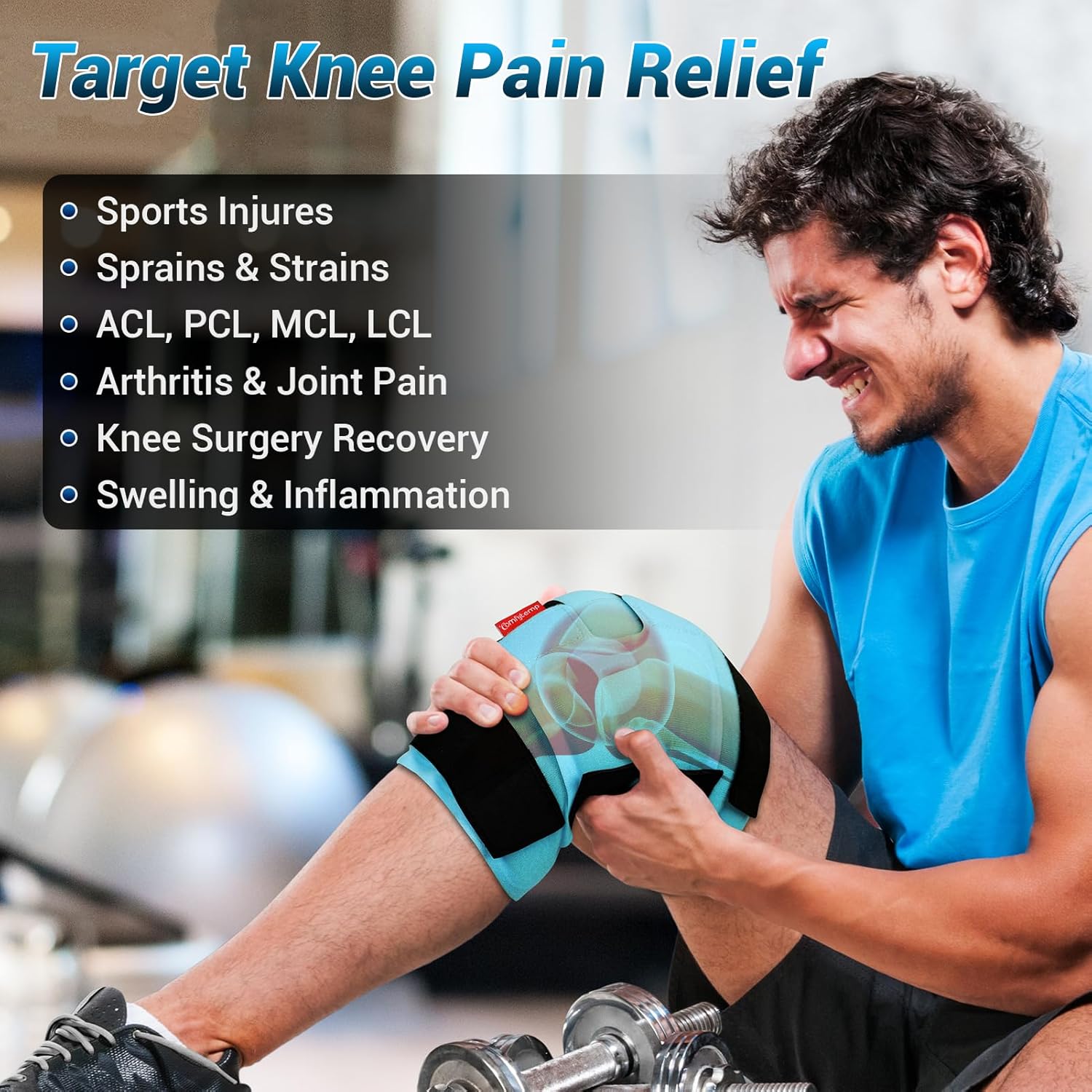 Comfytemp Large Knee Ice Pack Wrap Reusable Gel, FSA Eligible HSA, Knee Cold Compression Brace for Injuries, Pain Relief, Replacement Recovery, Arthritis, ACL, After Surgery Get... 9 Comfytemp Large Knee Ice Pack Wrap Reusable Gel, FSA Eligible HSA, Knee Cold Compression Brace for Injuries, Pain Relief, Replacement Recovery, Arthritis, ACL, After Surgery Get... - Image 7