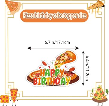 Pizza Happy Birthday Cake Topper Pizzeria Themed Happy Birthday Dessert Italian Pizza Lovers Themed Party or Pizza Themed Birthday Party for Boys and Girls