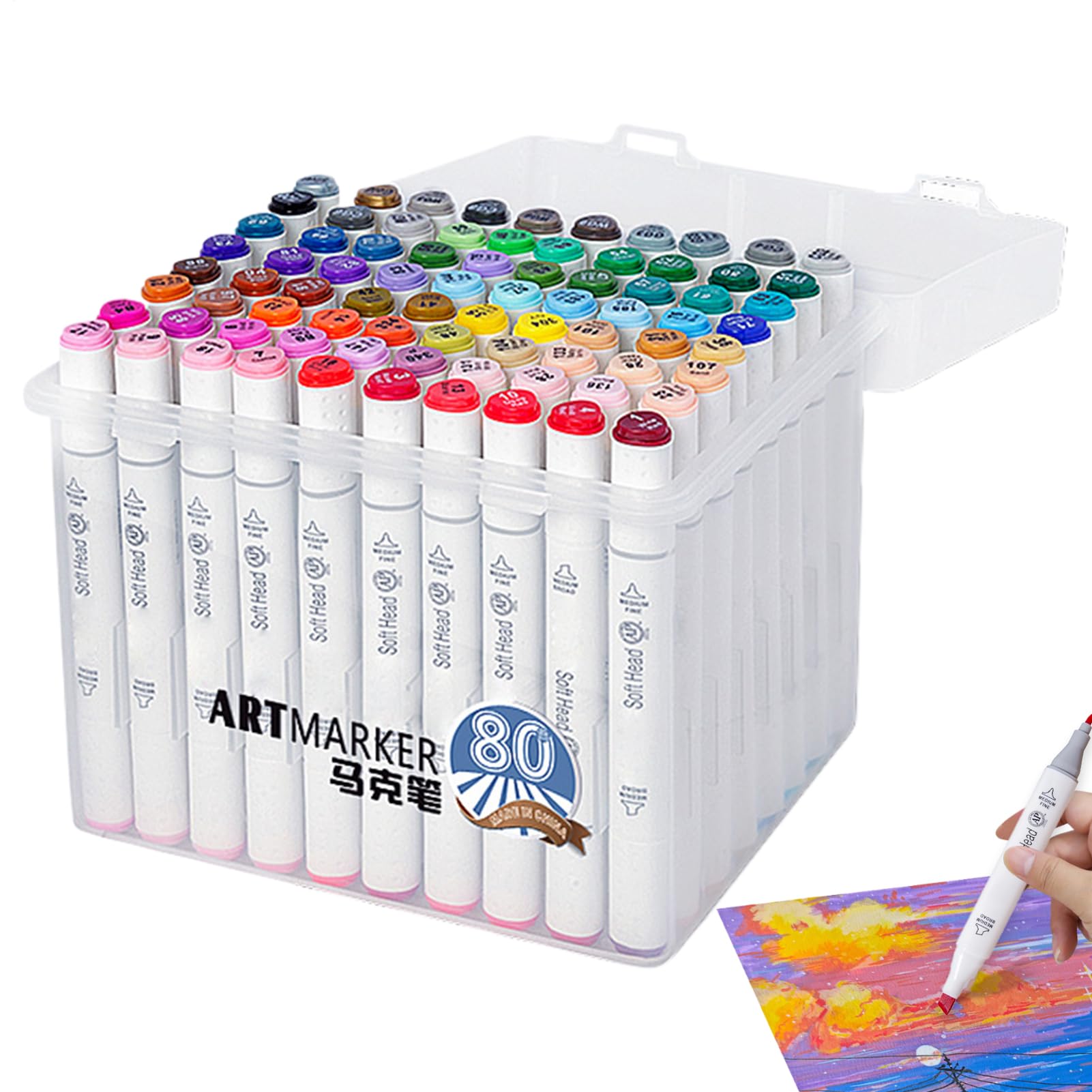 Feutres double pointe à séchage rapide Teksome 80 couleurs loisirs - 8