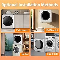 Vista 7 de Secadora de ropa portátil de 1.5 pies cúbicos, secadora de lavandería de carga frontal de secado rápido de 800W con 5 modos, mini secadora eléctrica