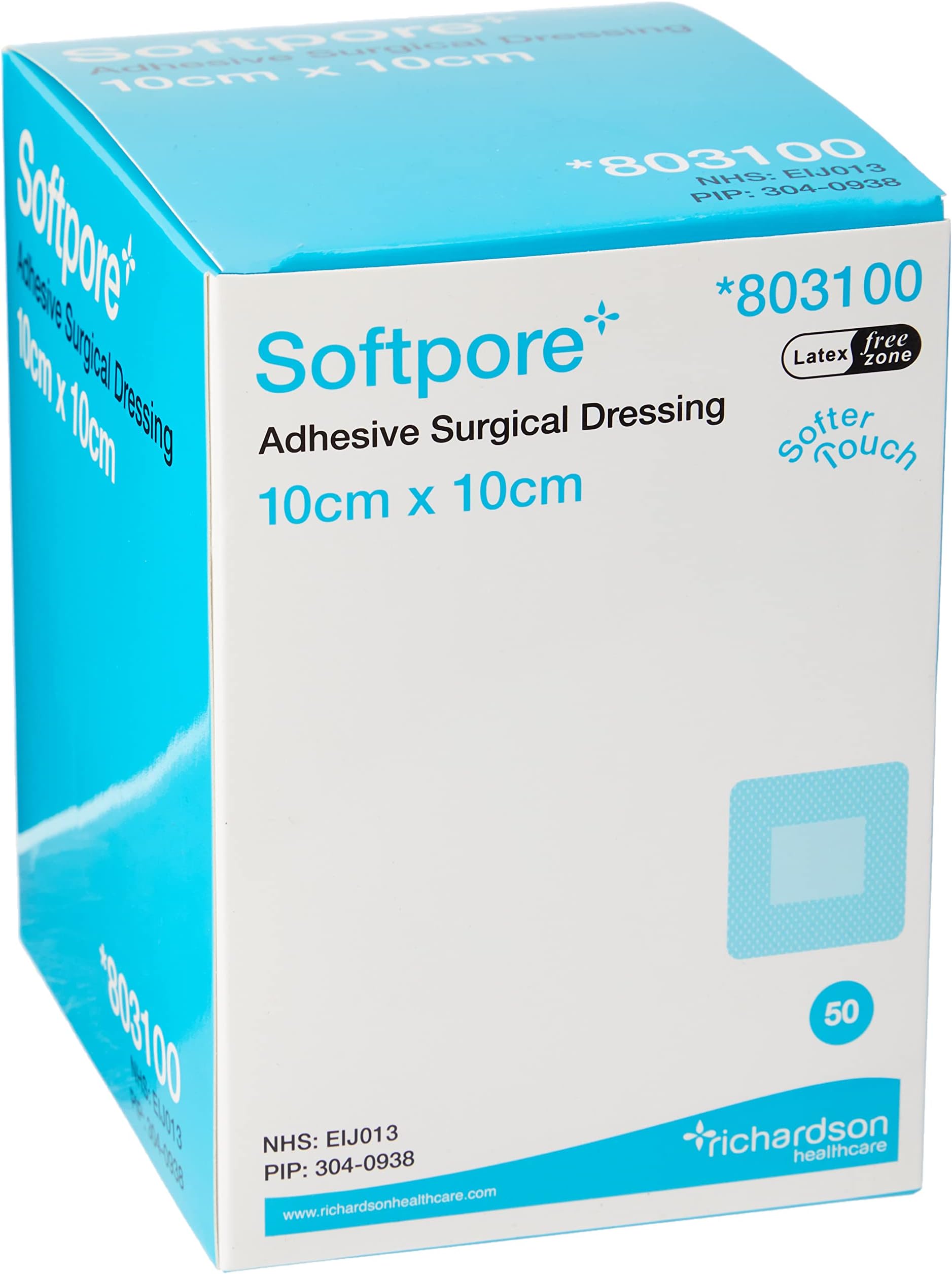 99XX0047 Adhesive Surgical Dressing, 10cm x 10cm, Pack of 50