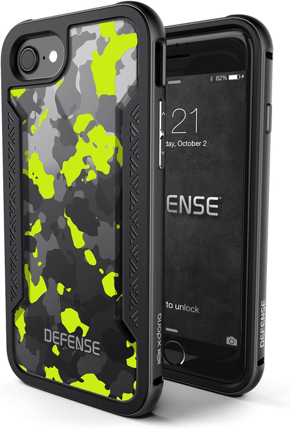 iPhone 7 Case, X-Doria Defense Shield Series - Military Grade Drop Tested, Anodized Aluminum, TPU, and Polycarbonate Protective Case for Apple iPhone 7, [Yellow Camo]