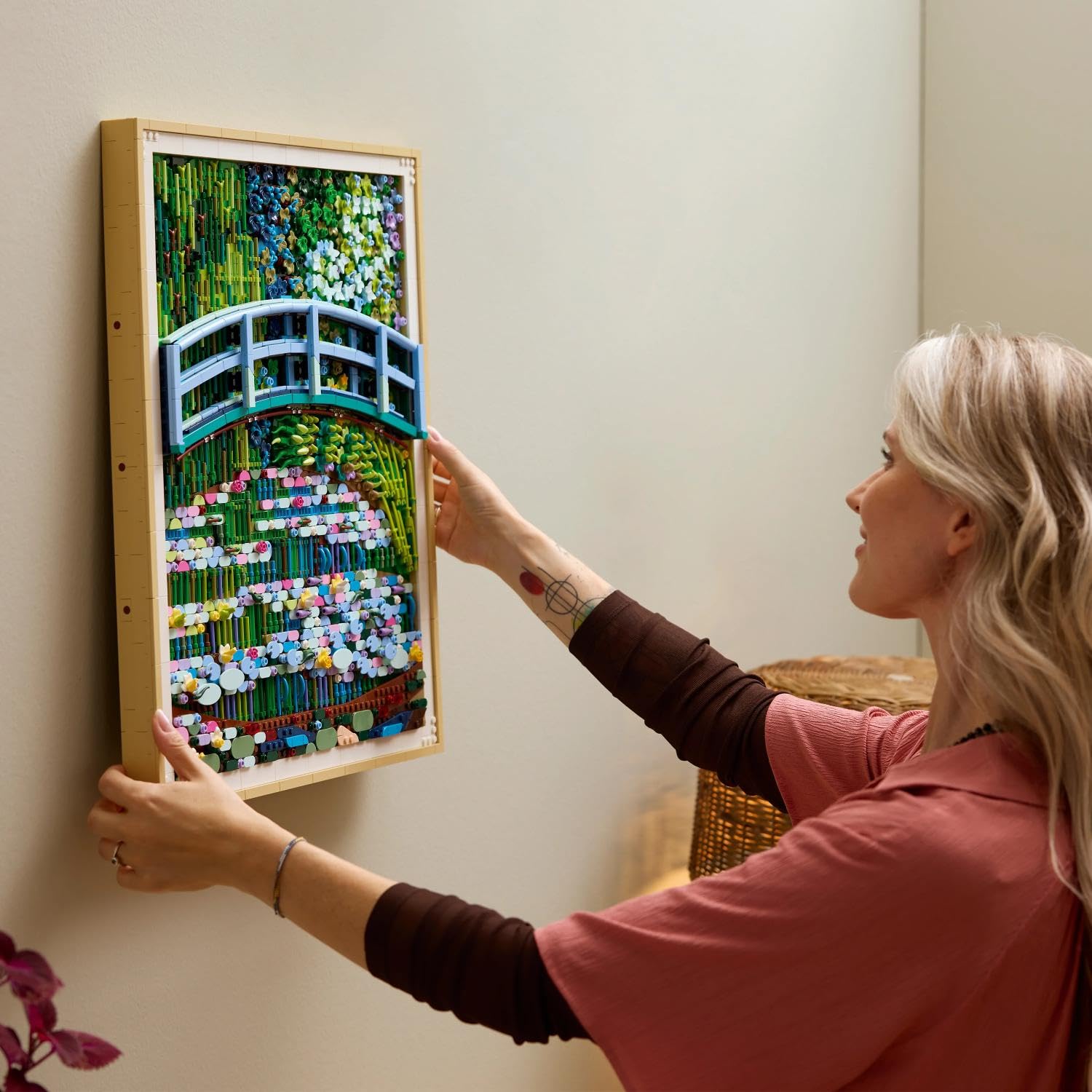 LEGO Art Claude Monet : Le Bassin aux Nymphéas, Harmonie Verte - Set de Construction pour Adulte - Décoration Murale 3D pour la Maison - Maquette de Tableau Impressionniste - Idée Cadeau DIY 31220