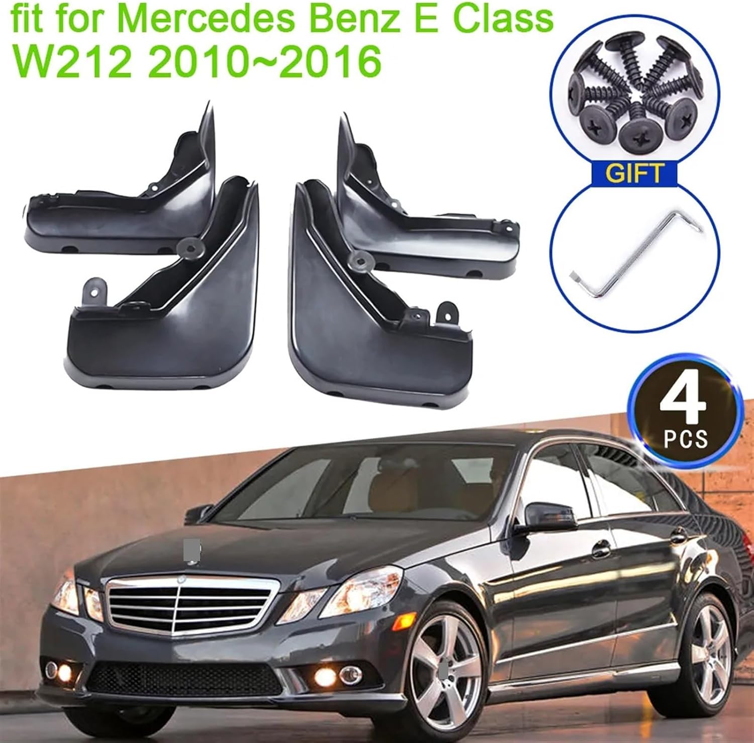 Car Fender Accessories for mercedess benzs E Class W212 2010 2011 2012 2013 2014 2015 2016 Mud Flaps Mudguards Splash Guards fenders Flare Car Accessories (Size : Sport 14-16 W212)