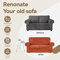 Vista 71 de WEERRW Fundas de terciopelo para sofá de 2 cojines, fundas de sofá de felpa de terciopelo de lujo de alta elasticidad, con parte inferior elástica