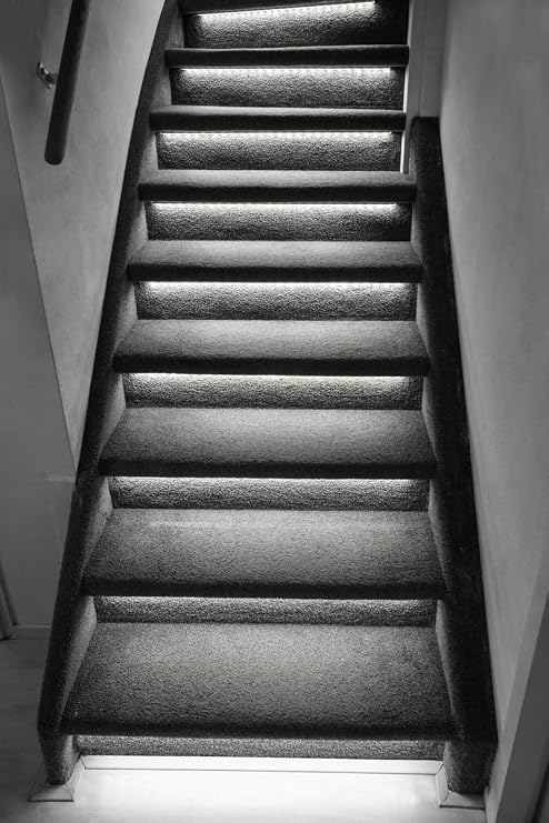 Proventa LED staircase light complete set for 15 steps 2400 K extra warm white 1600 lumens IP20 easy installation instructions video available (English language not ).
