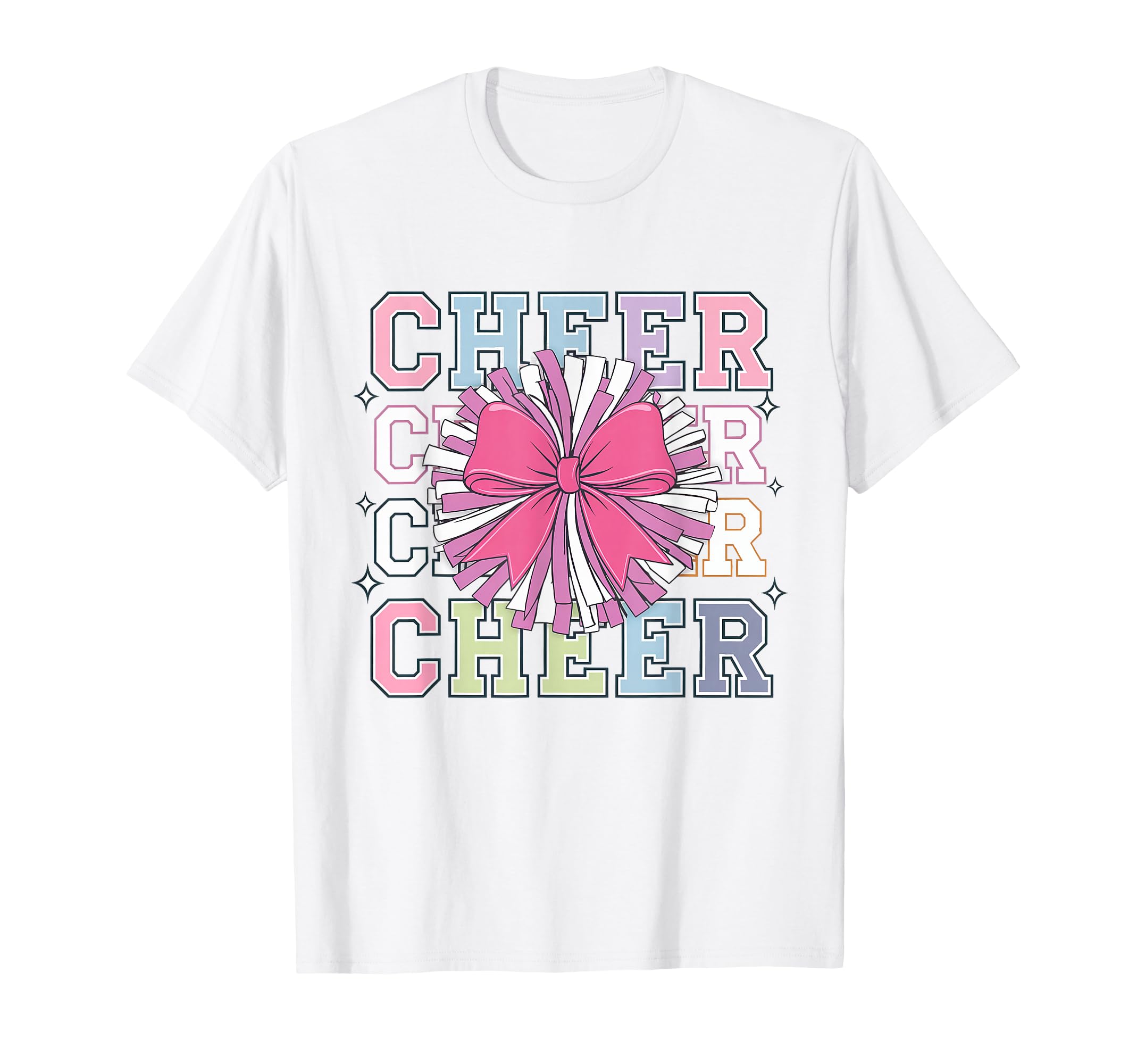 Groovy Cheer Coquette Bow Cheerleading Lover Cheerleader T-Shirt