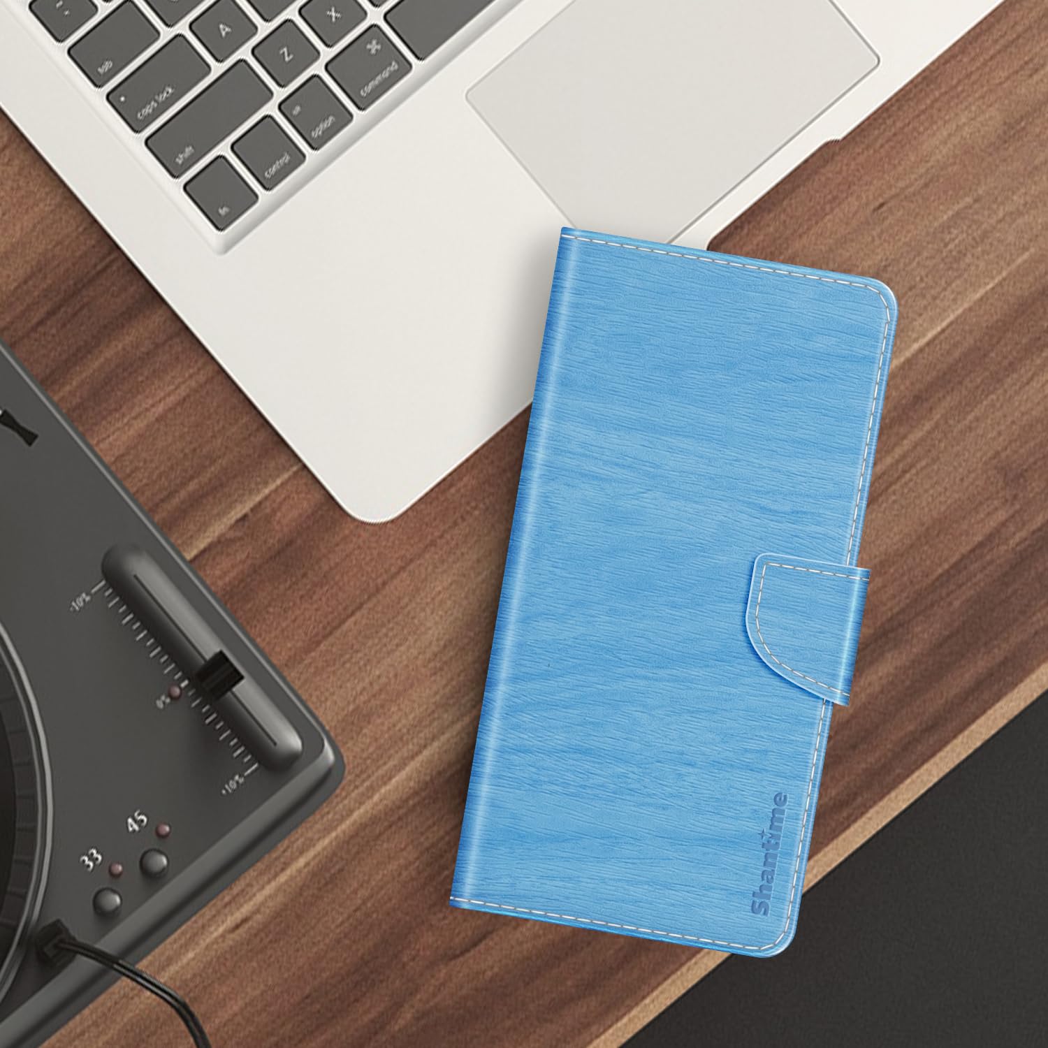 Custodia Portafoglio In Pelle PU Per Doogee V40 Pro - Cover A Libro Con Chiusura Magnetica, Slot Carte E Supporto, Protezione 360° (Azzurro Cielo)