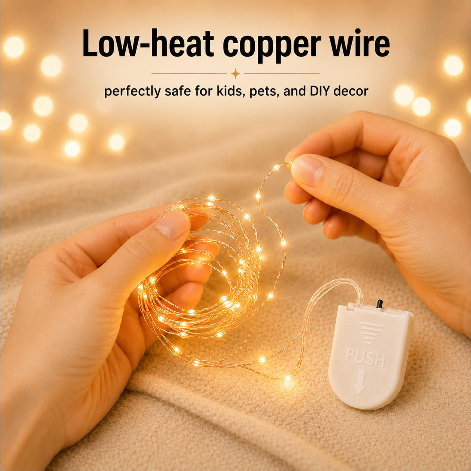 HXWEIYE Paquete de 6 luces de hadas que funcionan con pilas, color blanco cálido
