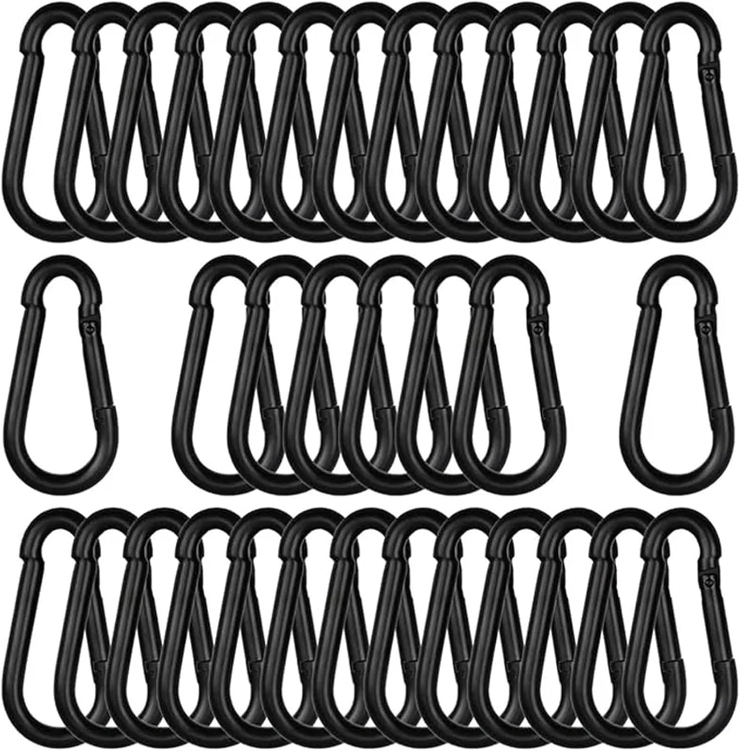 Snap Clips Snap Hooks Mini Keychain Alluminum Alloy D Type Buckle Spring Hook Clip Keychains Outdoor Camping Daily Use Tools(Silver - 20pcs)