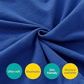 Organic Cotton Toddler Pillowcase 2 Pack, Kids Pillowcase for Sleeping Fit Pillow Sized 13x 18 or 14x19, Envelope Travel Pillowcase for Girl Boy, Navy