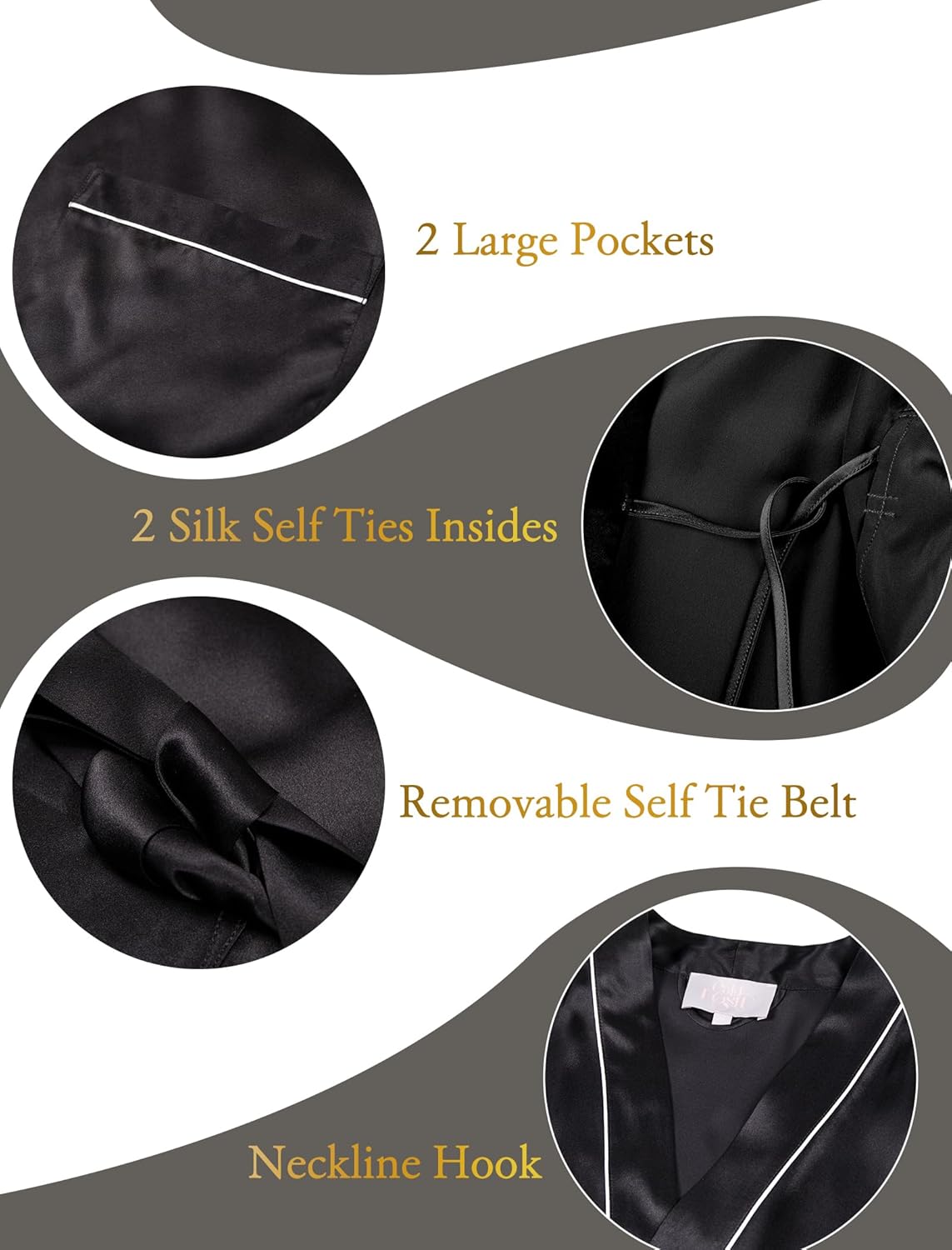 COLD POSH 19MM Mulberry Silk Robe Men Lightweight Kimono Long Bathrobe for Mens Summer Pajamas Set - Image 7