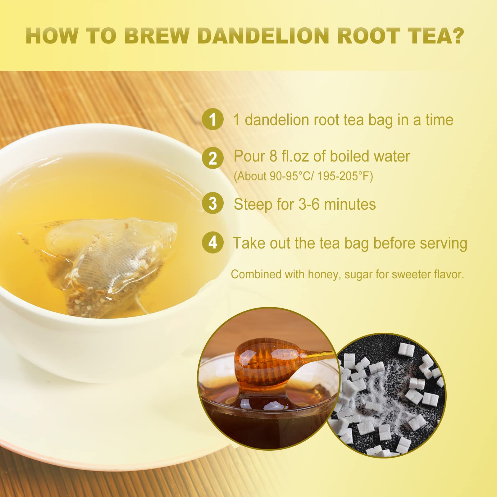 Snapklik.com : Dandelion Root Tea Bags, 100 Teabags, 25g/bag - Premium ...