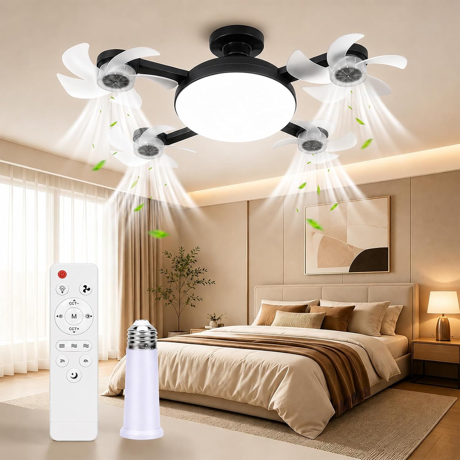 WRSFXV 2026 LED Drone Ceiling Fan Light Review: Remote Control with Retractable Blades