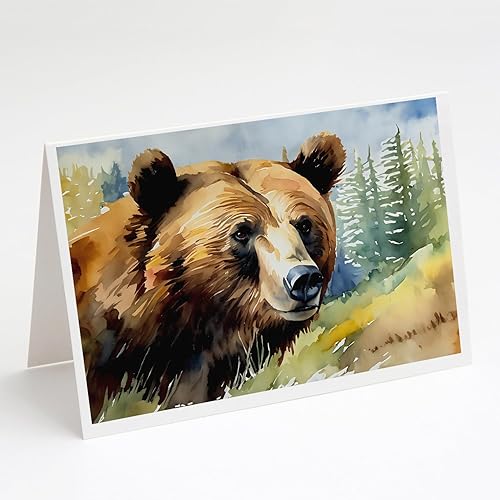 Miniatura 100 de Caroline's Treasures DAC2871GCA7P - Tarjetas de felicitación de bisonte americano, paquete de 8 tarjetas en blanco con sobres, tamaño A7, 5 x 7