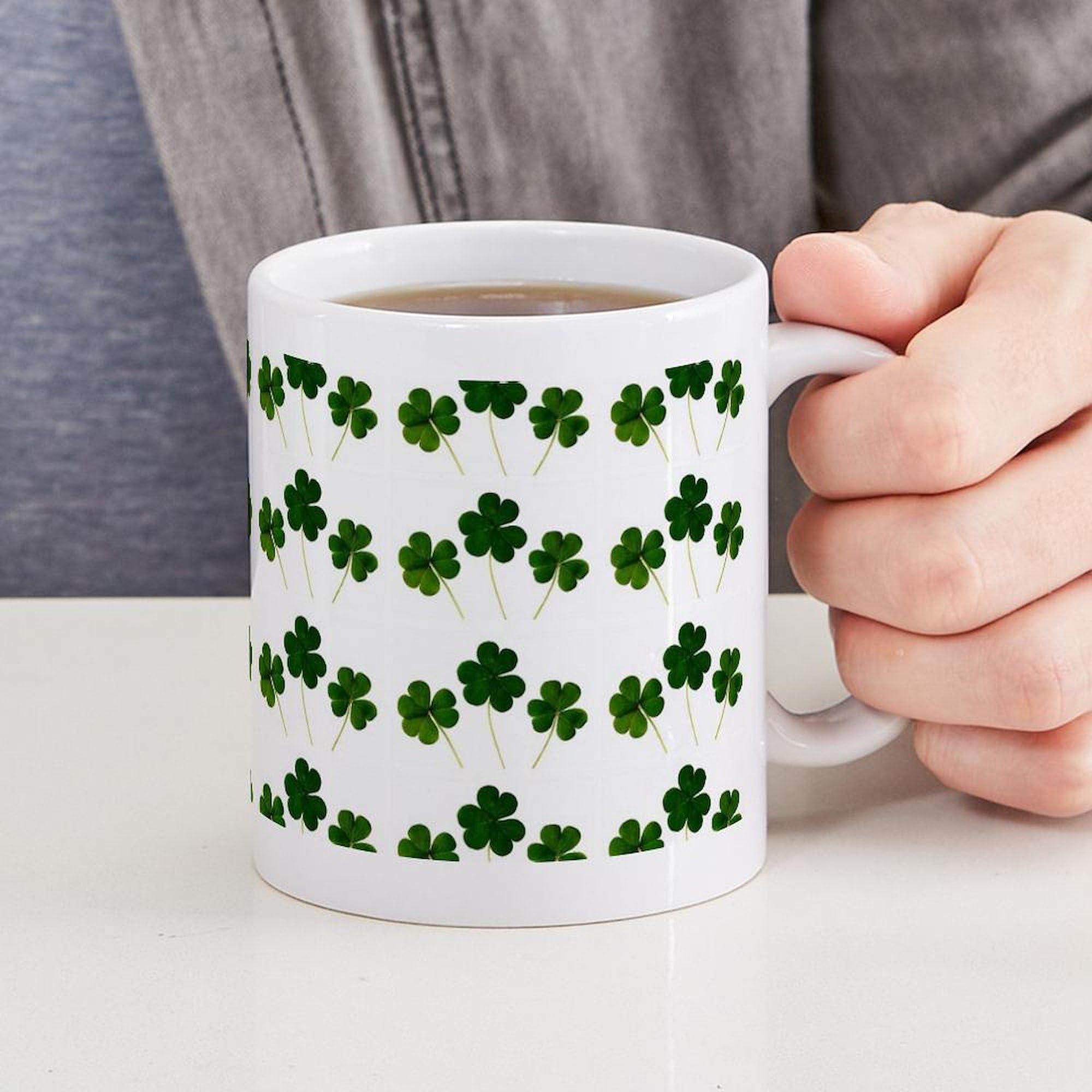 Amazon.com | CafePress St Patricks Day Shamrocks Mugs 11 oz (325 ml) Ceramic  Coffee Mug: Coffee Cups & Mugs