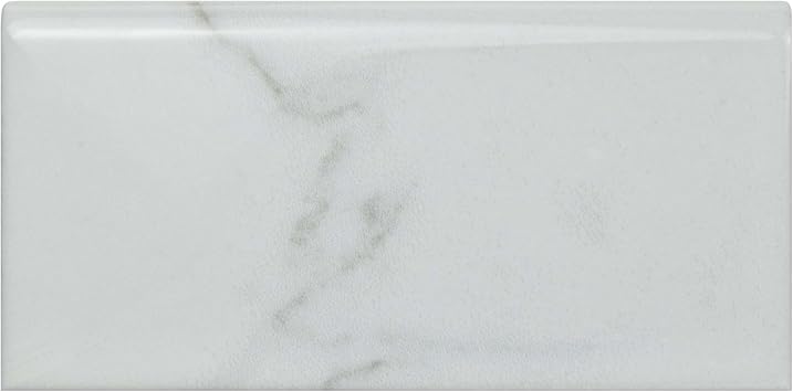 Classico Carrara Glossy Bullnose 3" x 6" Ceramic Bullnose Wall Trim