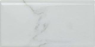 Merola Tile Classico Carrara Glossy Bullnose 3" x 6" Ceramic Wall Trim