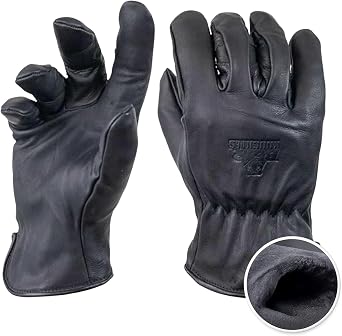 Bear Knuckles D409 Insulated Leather Work Gloves for Men, XL Black