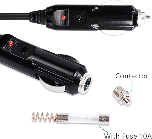 Miniatura 3 de PNGKNYOCN Adaptador de fuente de alimentación para encendedor de cigarrillos de automóvil de 18 AWG de 12 V, cable de extensión macho a enchufe