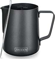 Vista 11 de Jarra de espuma de leche, jarra de vapor de café espresso de 12 onzas, accesorios para máquina de café capuchino de acero inoxidable, herramientas