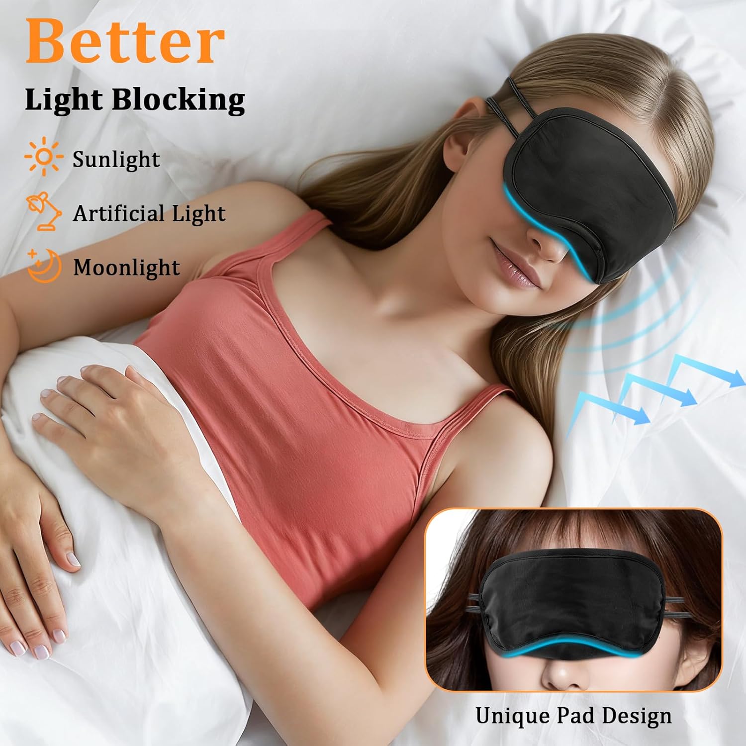 HOFASON 200 Pcs Blindfolds Bulk Sleep Eye Mask for Party Games Team Building Travel, Disposable Sleeping Masks for Kids Boys Girls with Nose Pad and Elastic Strap (Black)