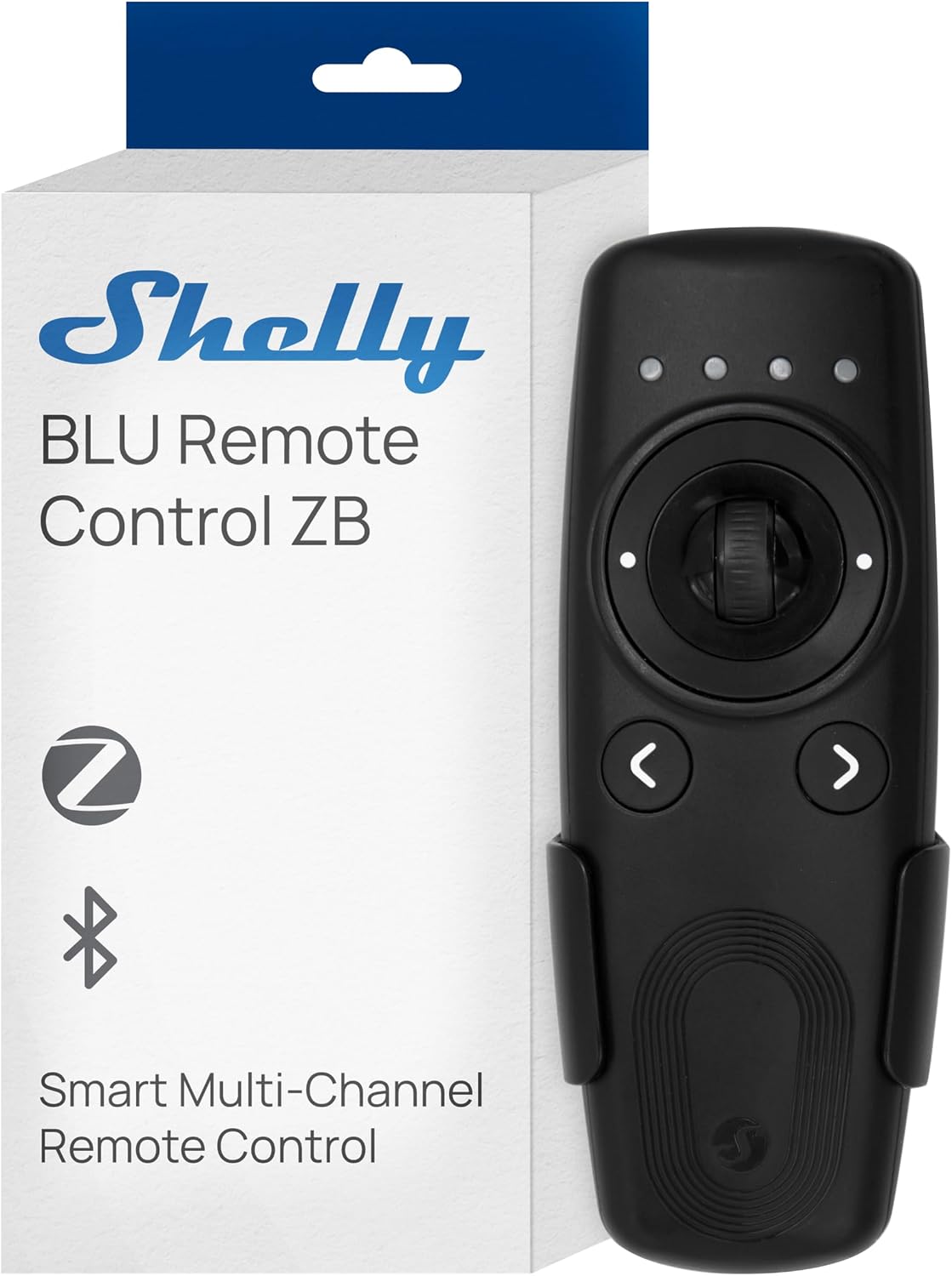 Shelly BLU Remote Control ZB Black, Zigbee & Bluetooth Remote Control for Shelly Devices, Multi-Channel Operation, Gesture Control, Beacon Mode, Easy Pairing, Home Assistant