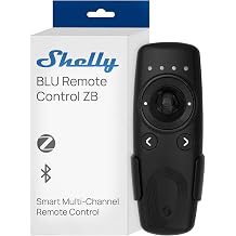 Shelly BLU Remote Control ZB Black, Zigbee & Bluetooth Remote Control for Shelly Devices, Multi-Channel Operation, Gesture Control, Beacon Mode, Easy Pairing, Home Assistant