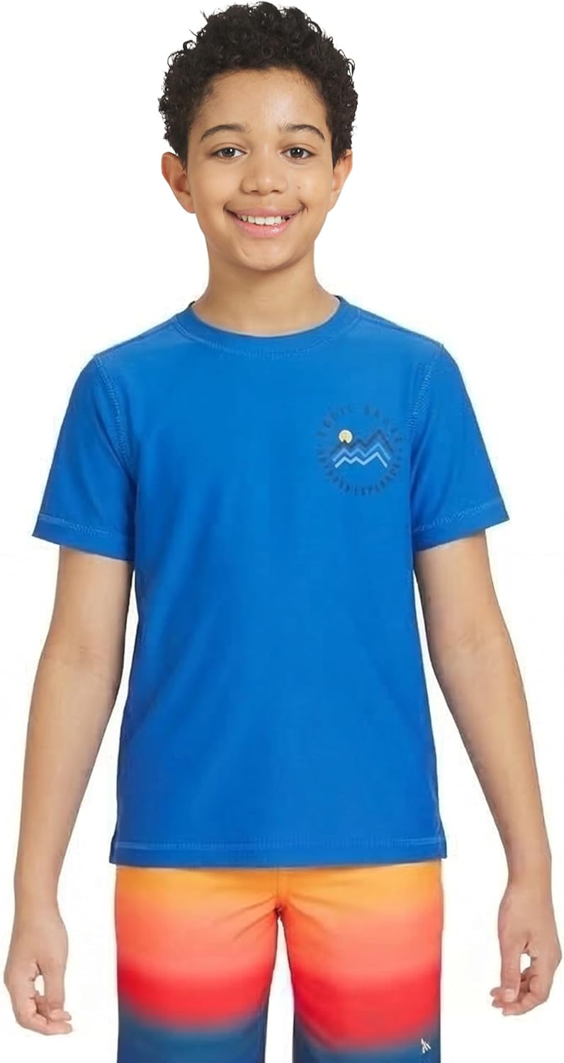 Eddie Bauer Boys' Swimwear UPF 50 Short Sleeve Rash Guard Shirt (2T-16)