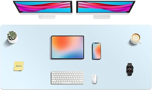 Miniatura 103 de Aothia - Protector de escritorio de cuero sintético, base para mouse, superficie antideslizante e impermeable para escribir y para laptop, para