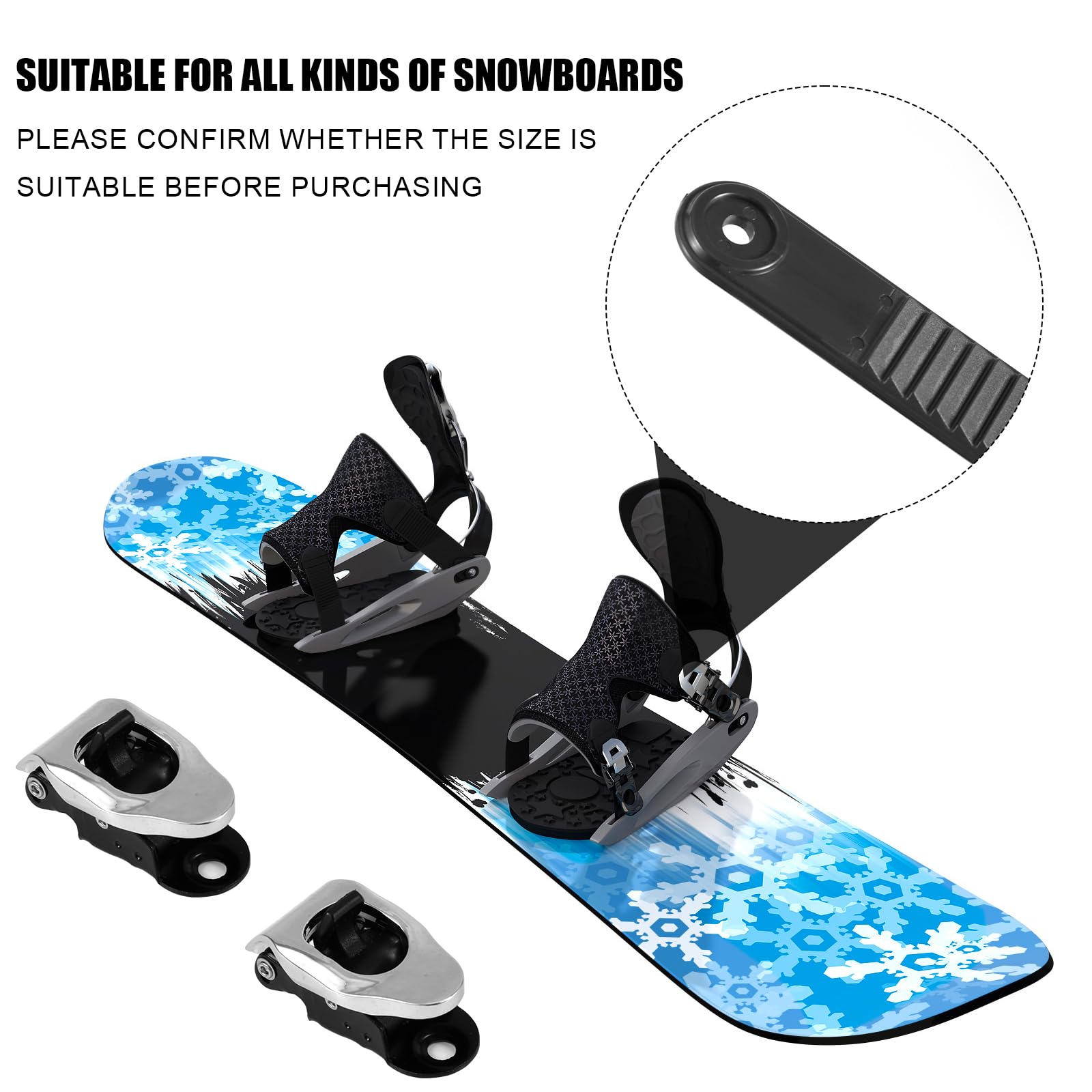 Correas de Snowboard Gosknor 6uds con Hebillas, Correas de Sujeción Elástica para Fijación de Snowboard