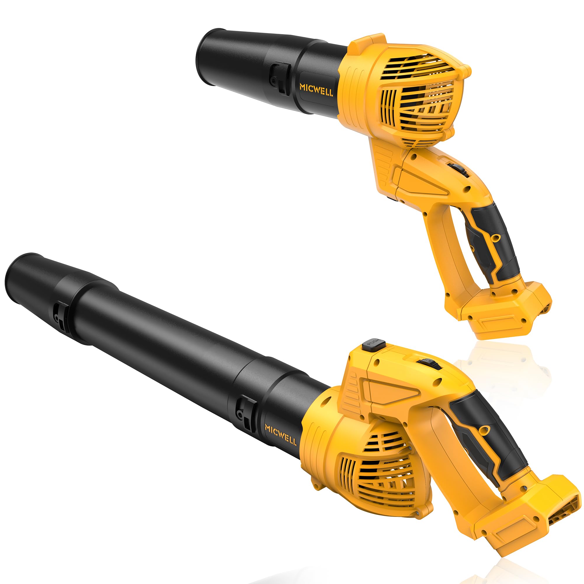 Soplador de hojas inalámbrico de hasta 500 CFM 130 MPH, compatible con batería DeWALT de 20 V máximo, 5 modos de velocidad, 2 ángulos ajustables, soplador eléctrico ligero para cuidado del césped,