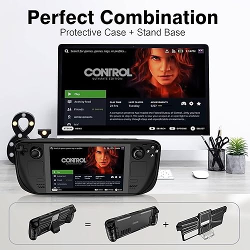 Miniatura 5 de Mensican Steam Deck Case with Kickstand,TPU+PC Protective Case for Steam Deck,Shock-Absorption, Non-Slip and Anti-Scratch Accessories Skin for Steam
