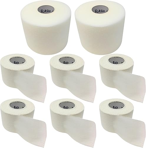 Miniatura 7 de Cinta atlética  32 rollos (1.5 pulgadas x 10 yardas) paquete a granel  Cinta deportiva sin látex para muñecas, tobillos, dedos  Eliminación limpia,