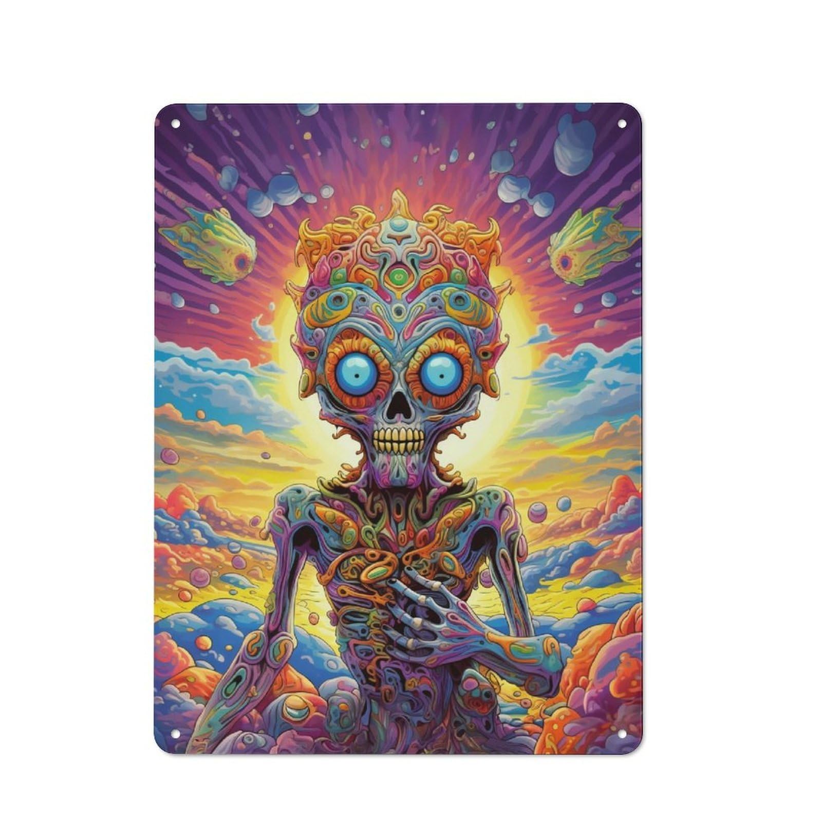Junmoney Cute Monster Retro Metal Plaque 40X30cm For Lounge Or Reading Corner, Winter Wall Decor For Reading Corner Decorators