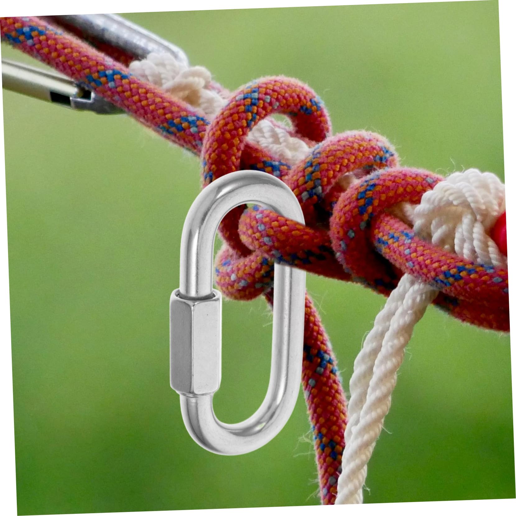 Conector de Cadena en Forma de D de Acero Inoxidable 10 Piezas | Cierre Rápido, Acabado Plata, Uso en Montaje y Aviación, Conexión Segura y Resistente