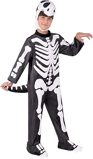 Spooktacular Creations Child Unisex Cartoonish Skeleton T-rex Dinosaurs Costume with Tail for Halloween Dress up Party